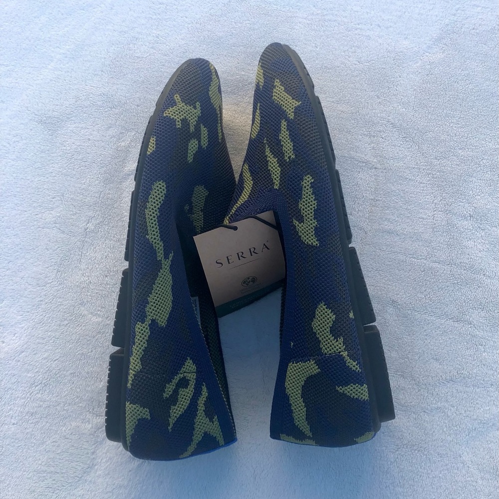 Recycled Camo Shoes Print Flats Size 8 NWT blue green - Picture 5 of 8